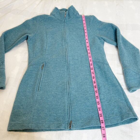 Ibex Back Bay Tunic Bucle Merino Wool Turquoise Size S - Picture 3 of 9